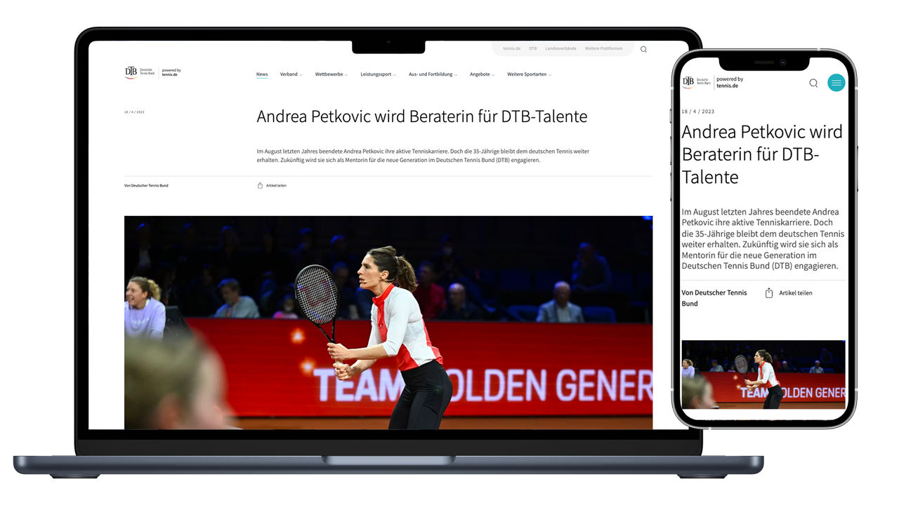 tennis.de News Mockup