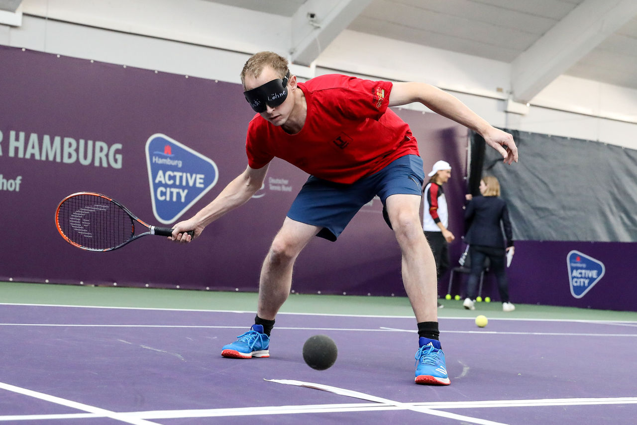 Präsentation Blindentennis, Halbfinaltag, Tennis Challenger Hamburg 2019, ATP Challenger Tour, Hamburg, 26.10.2019, Foto: Claudio Gärtner