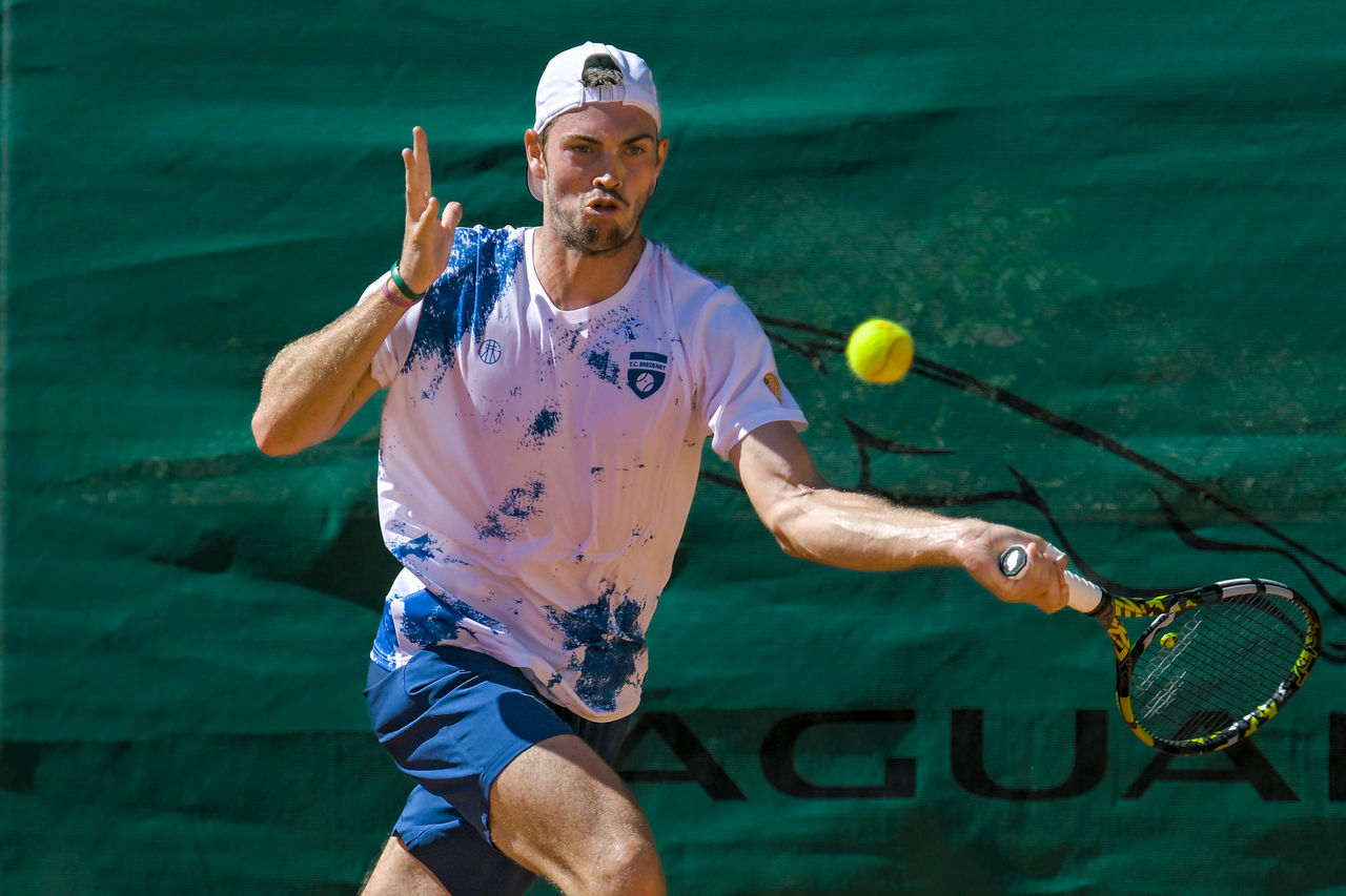 Maximilian Marterer GER 11.08.2023 Tennis 1. Bundesliga Herren, FTC Palmengarten vs TC Bredeney , Tennisanlage FTC Palmengarten, Frankfurt, HE Germany *** Maximilian Marterer GER 11 08 2023 Tennis 1 Bundesliga Men, FTC Palmengarten vs TC Bredeney , Tennisanlage FTC Palmengarten, Frankfurt, HE Germany Copyright: xpepphotox/xHorstxMauelshagenx pep00321, pep_20230811_hm