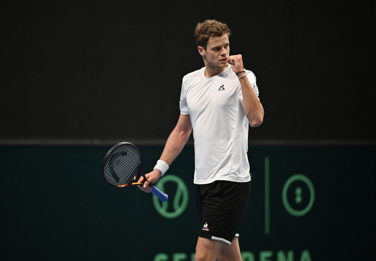 Yannick Hanfmann gewinnt sein Match.