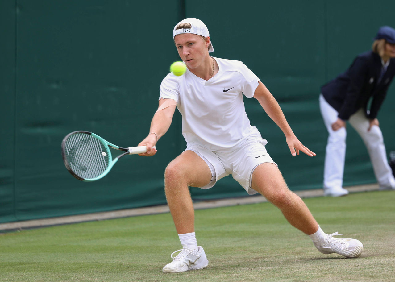 Max Schönhaus bei seinem Auftritt in Wimbledon 2024